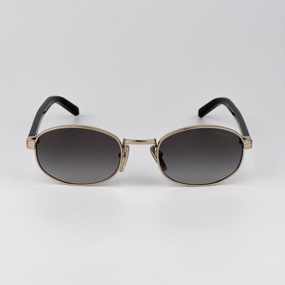 Prada PRB53S Sunglasses – Pale Gold Oval Metal Frame |Model ZVN02C - Picture 1 of 11